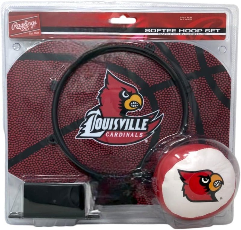 Rawlings Louisville Cardinals Slam Dunk Softee Basketball Hoop Set - Image 1